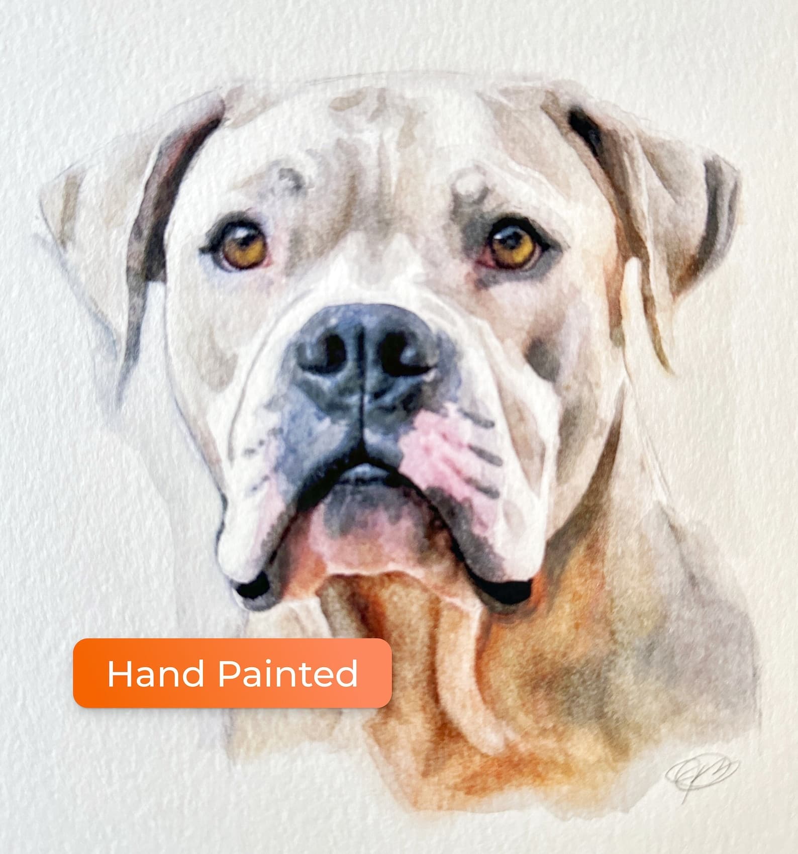 Hand-Painted Pet Portrait From Photo