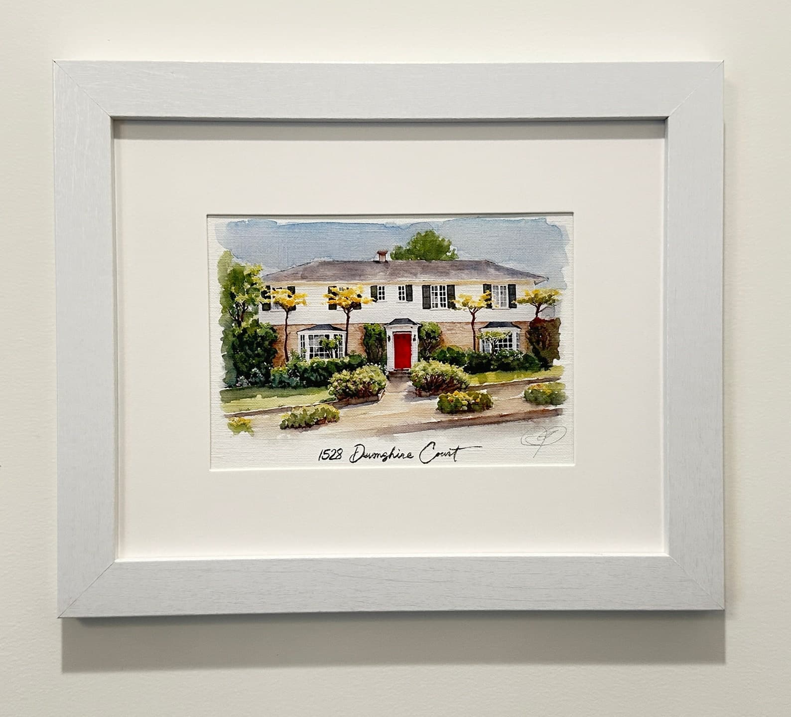 Hand-Painted House Portrait From Photo